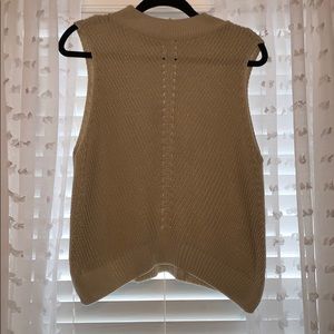 Tan cropped sweater tank top